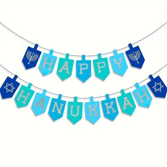 Brand New Happy Hanukkah Dreidel Banner - Picture 1 of 2